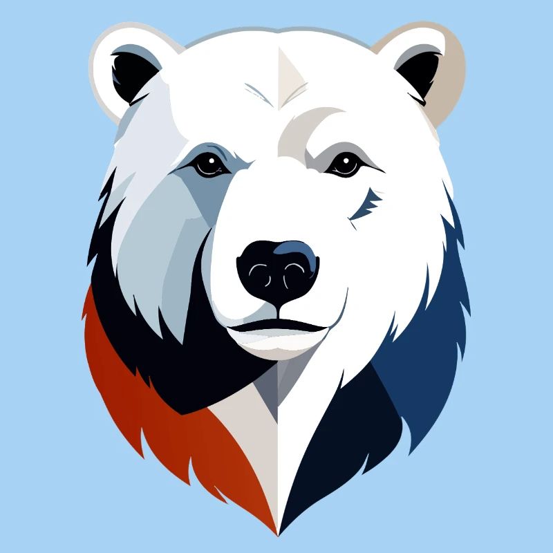 Geometrischer Polarbär Farbsplit
