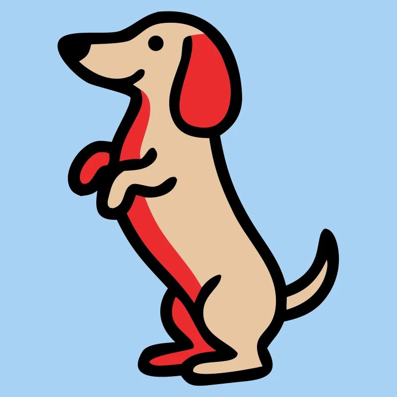 Süßer Dackel Hund Männchen Comic