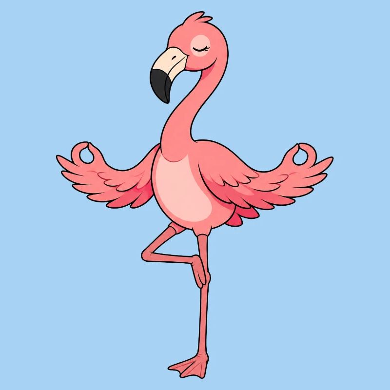 Flamingo beim Yoga