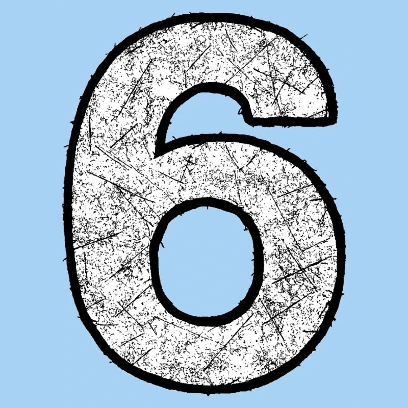 Six chiffres avec texture scratch