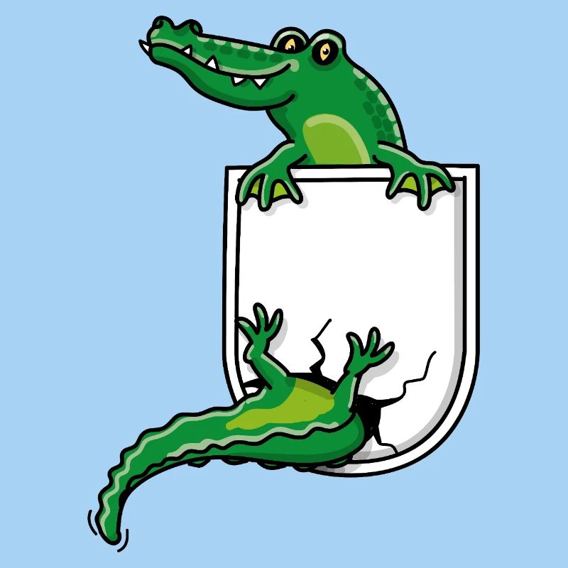 Krokodil in Hemdtasche