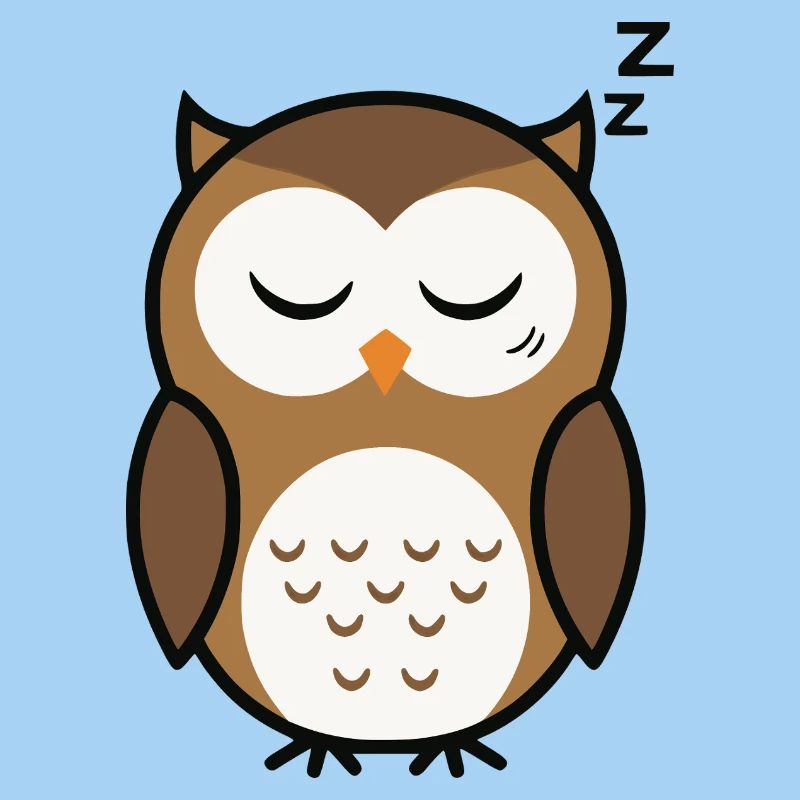 Süße schlafende Eule minimalistischen Stil