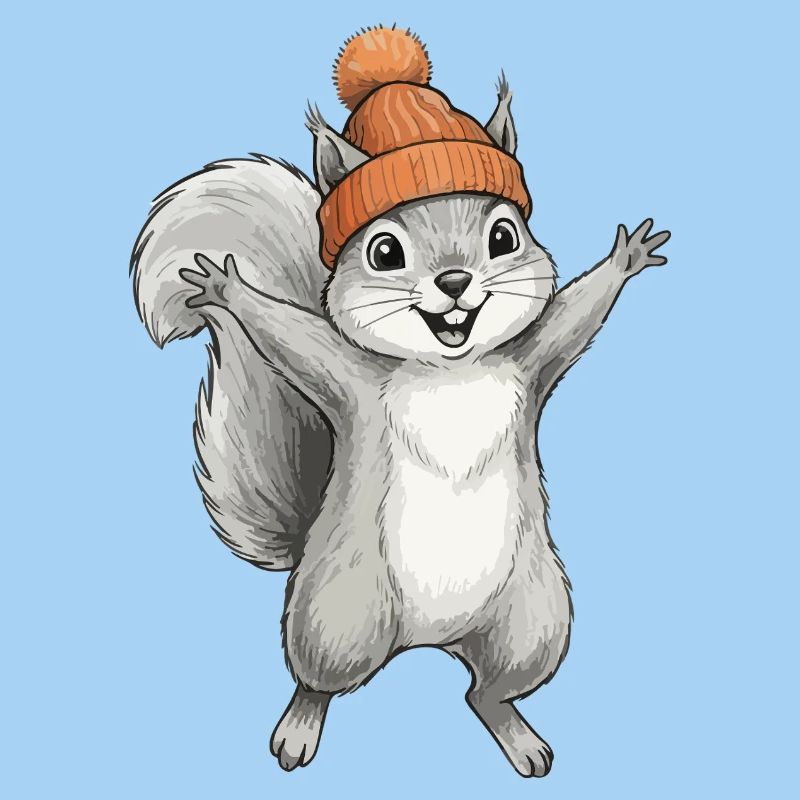 Eichhörnchen mit Mütze