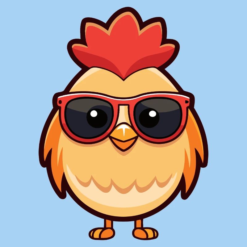 Huhn-Hipster-Rote Brille