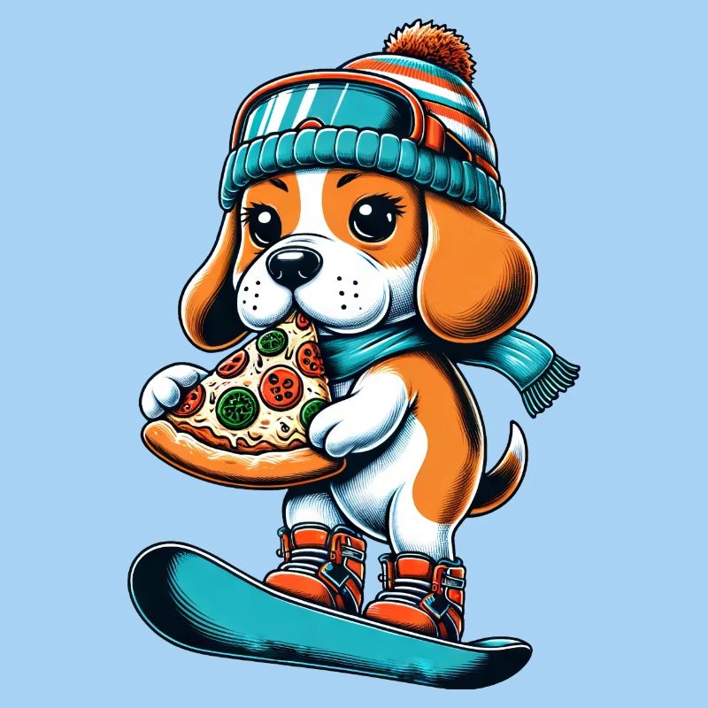 Beagle Snowboarder: Pizza-Abfahrt