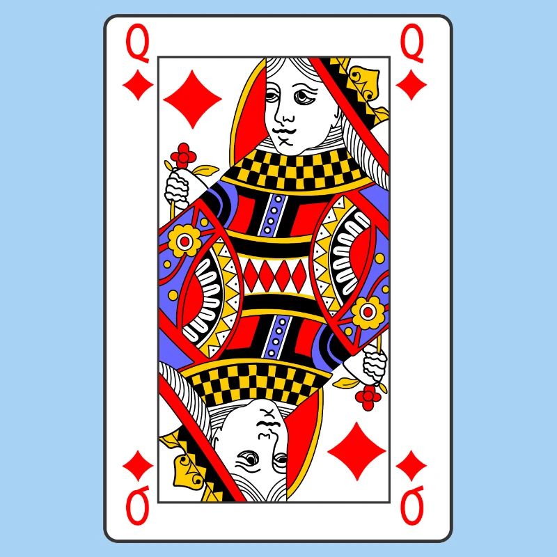 Playing card diamond queen