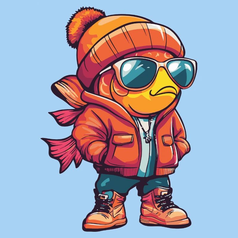 Bande dessinée d’hiver poisson rouge