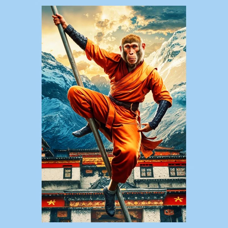 Humanoider Affe Shaolin Mönch