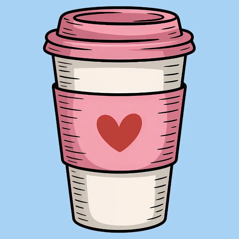 Rosa Kaffeetasse mit Herz