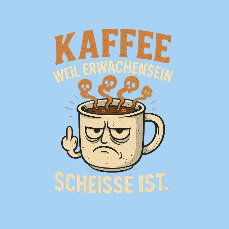Coffee graphic with humorous message