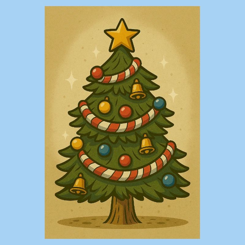 Christmas tree with sugar string and bells