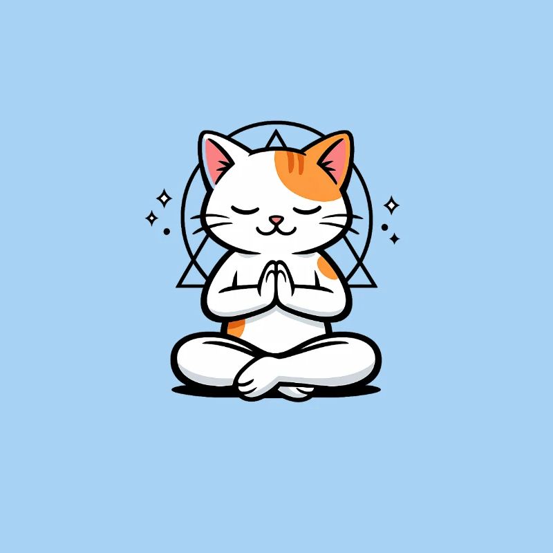 Cat Meditation Zen Pose