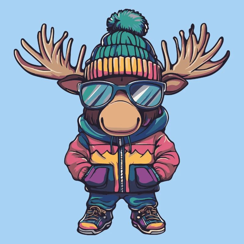 Elch Winter Comic