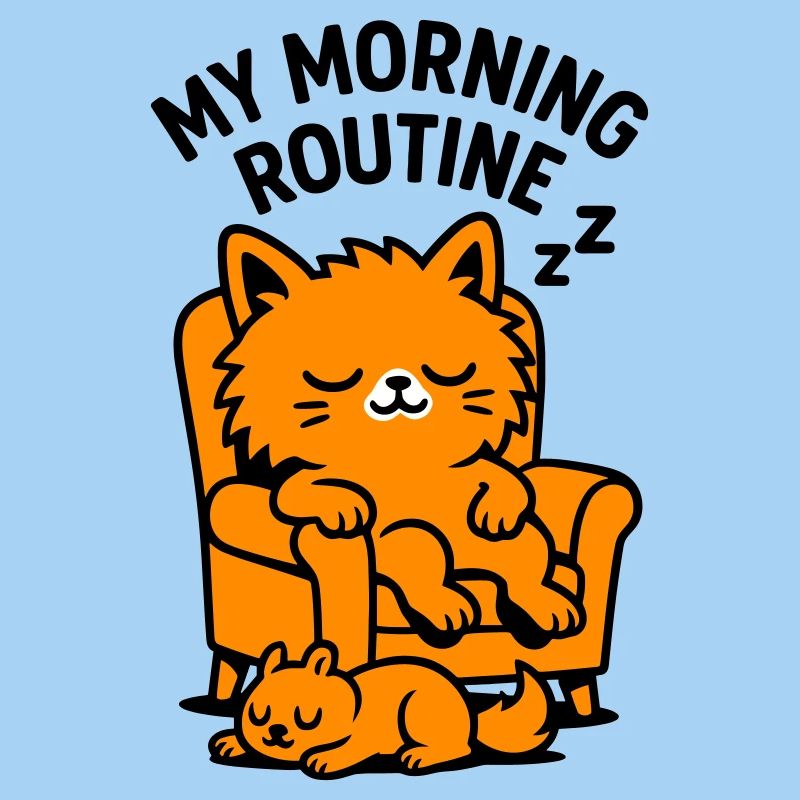 Routine matinale chat