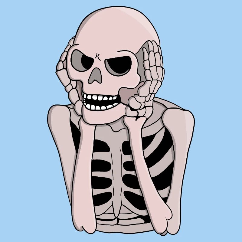 Anxious Skeleton Sketch