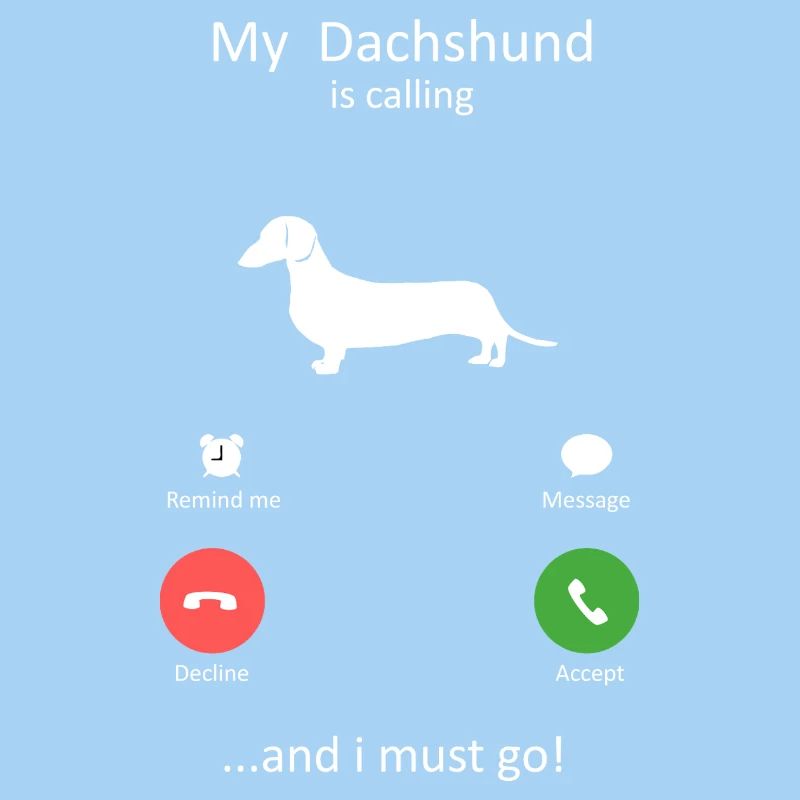 Dackel ruft Smartphone-Schnittstelle Kunst