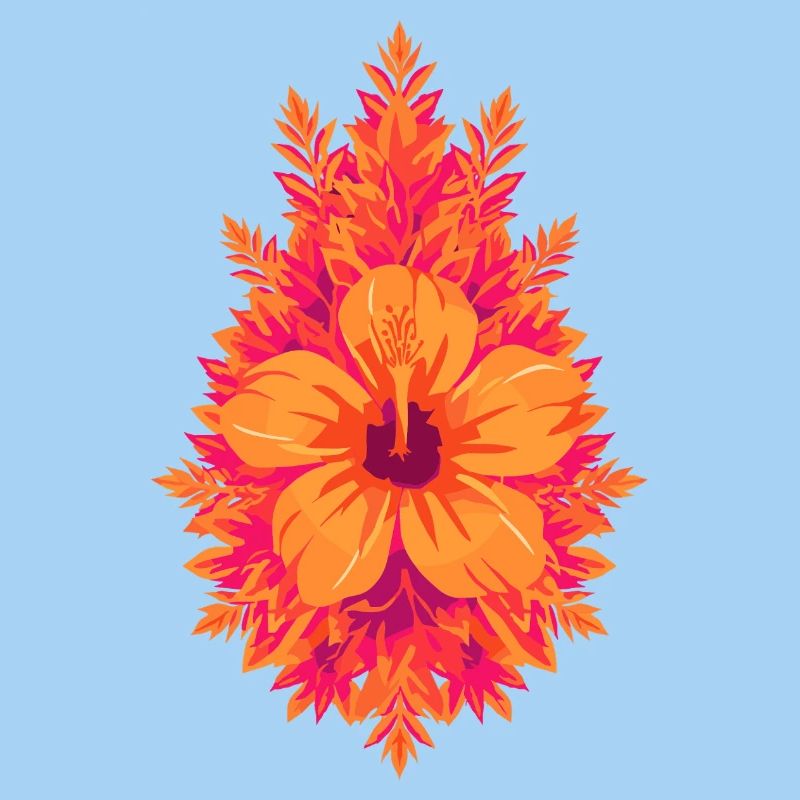 Flames Hibiscus Tropical Bloom