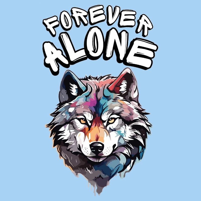 Ein farbenfrohes Wolfsporträt mit einer Botschaft