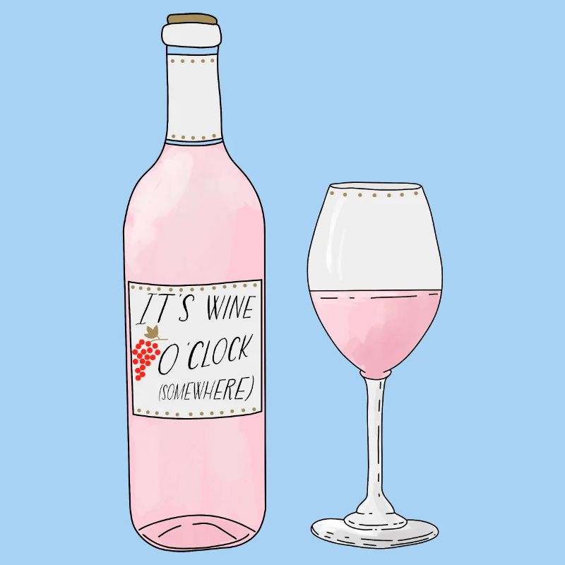 It‘s wine o‘clock - Ein Gläschen Rosé-Wein - Party