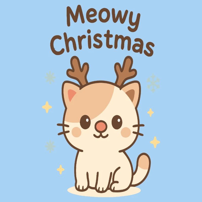 Meowy Christmas Katze mit Geweih