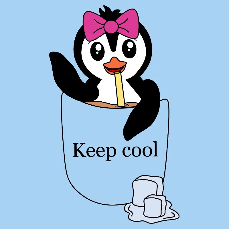 Pinguin in Brusttasche – Keep cool