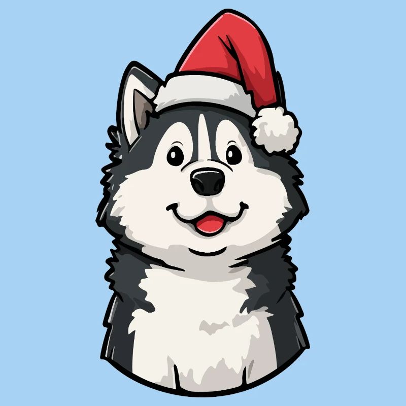 Chiot Père Noël husky