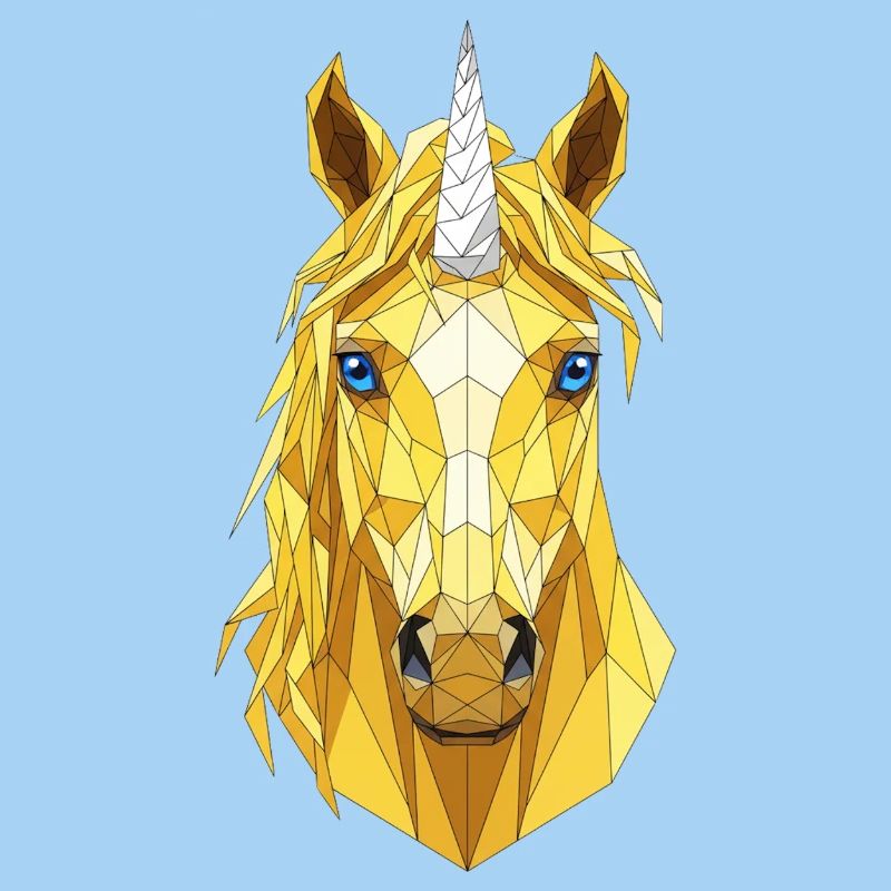 Polygon-Einhorn Kopf