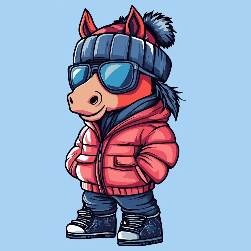 Pferd Winter Comic
