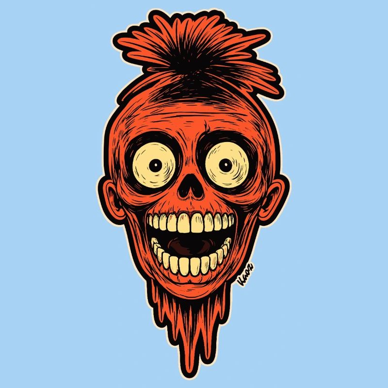 Crimson Skull Mohawk Maskottchen