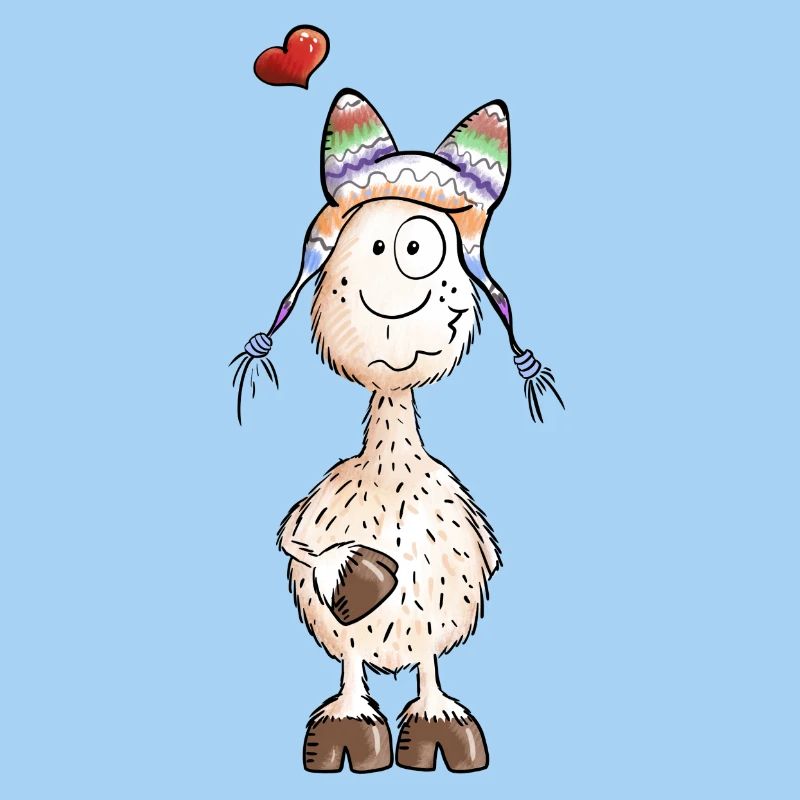 Lama mit Herz - Alpaka - Comic - Geschenk