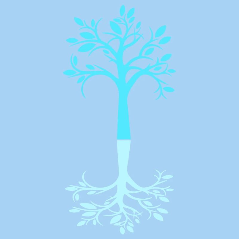 Blauer Baum Wald Bäumchen Schatten Cool Silhouette