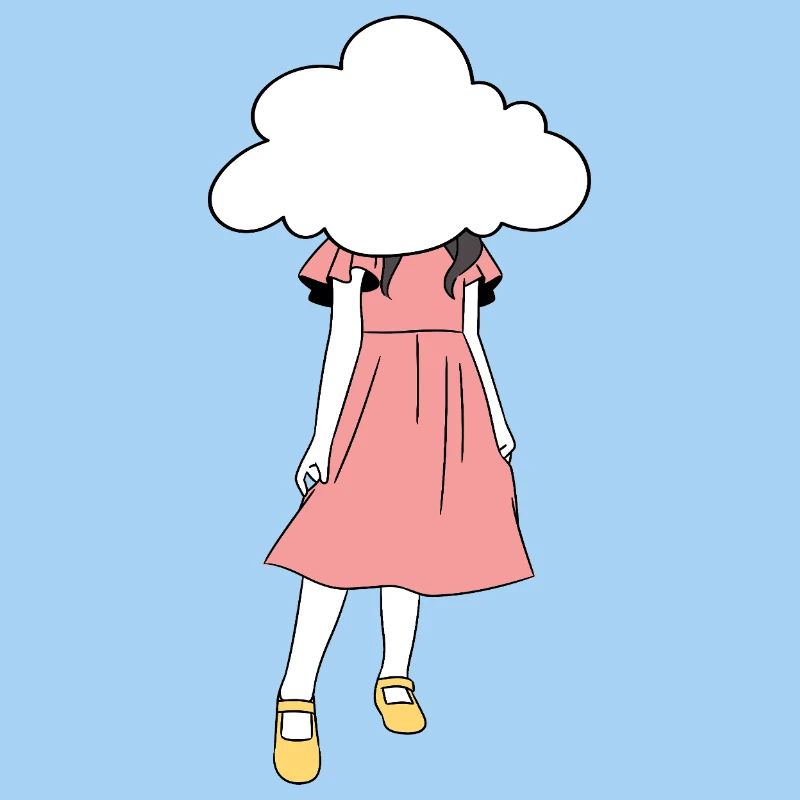 Kopf in den Wolken