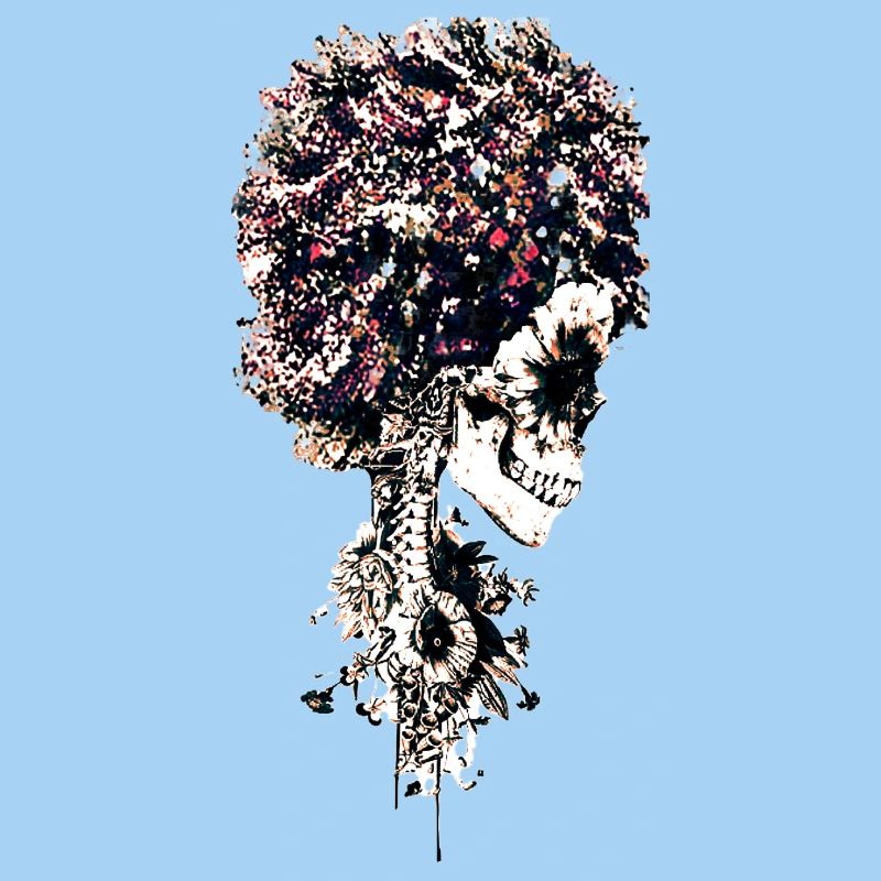 Floral Skull Tree Artistic Design