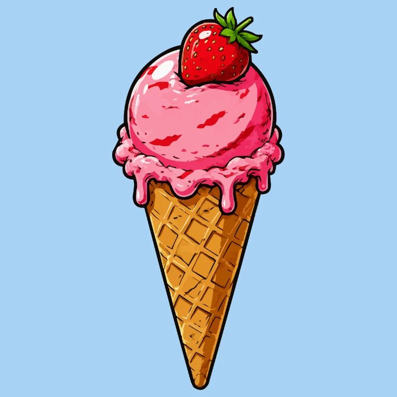 Erdbeere Eis Kugel