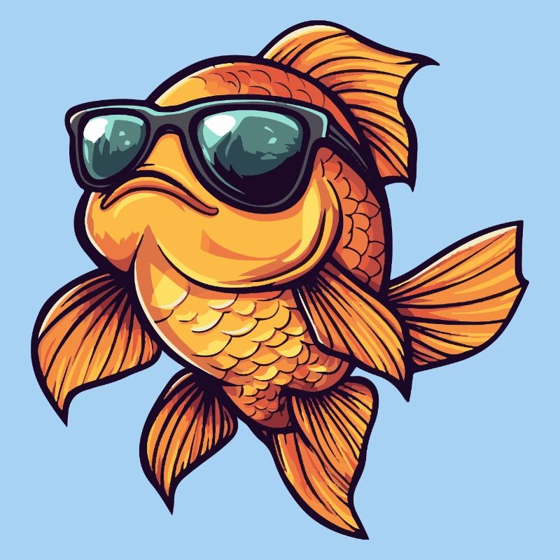 Poisson rouge Bande dessinée Cool Été