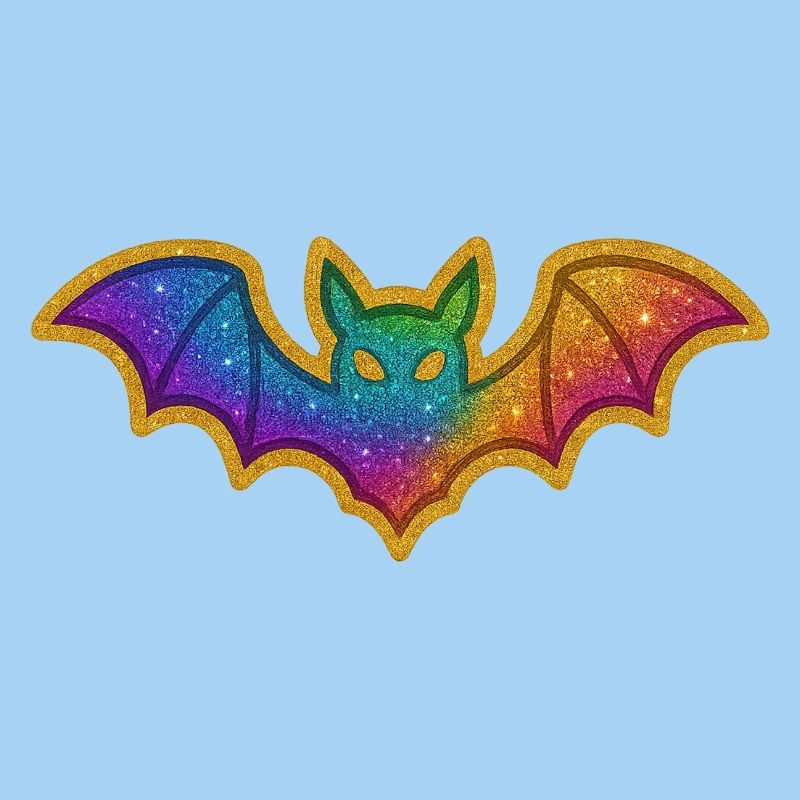 Regenbogen Glitzer Fledermaus