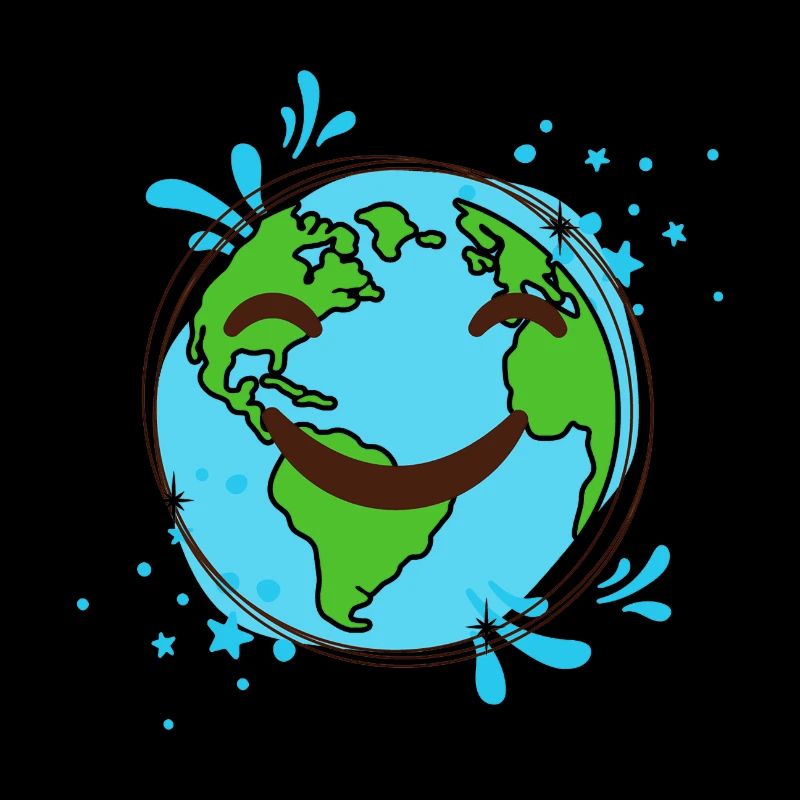 Smiling Earth design cheerful globe