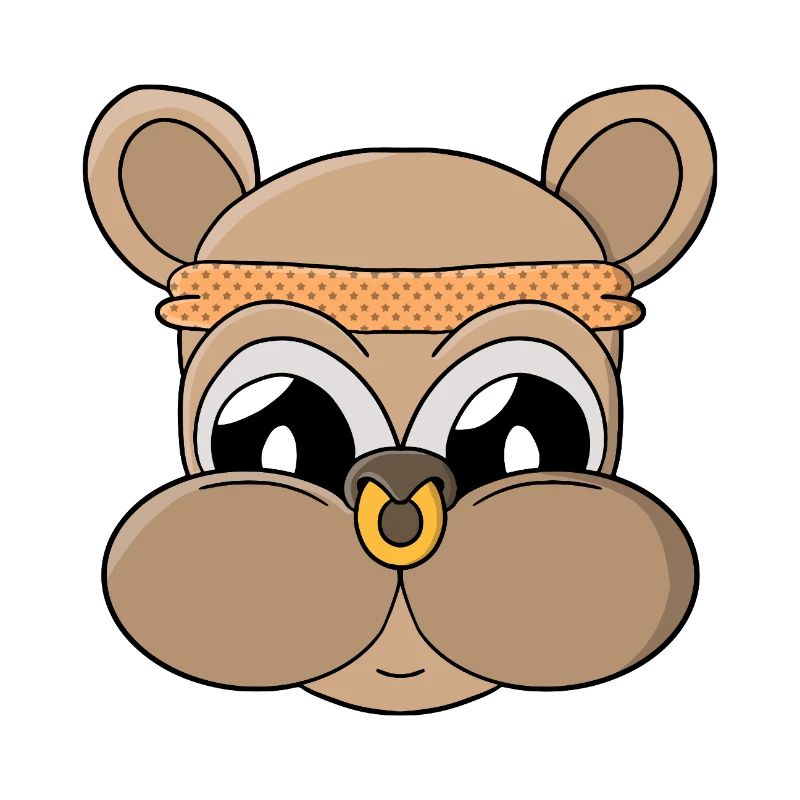 Cute bear with piercing