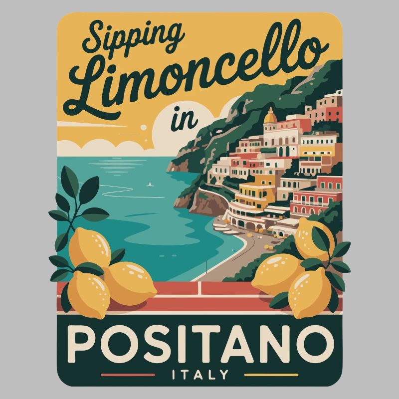 Affiche rétro de Positano Limoncello