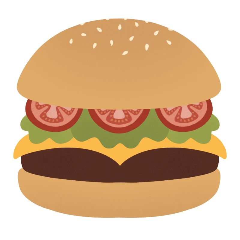 Classic Burger Flat Art