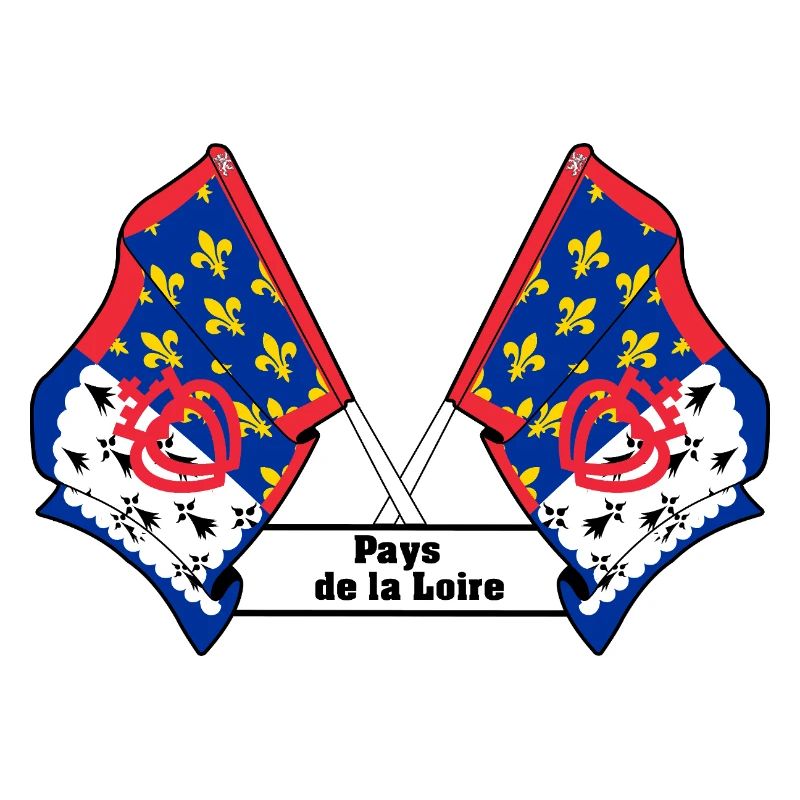 Drapeaux croisés + texte « Pays de la Loire »