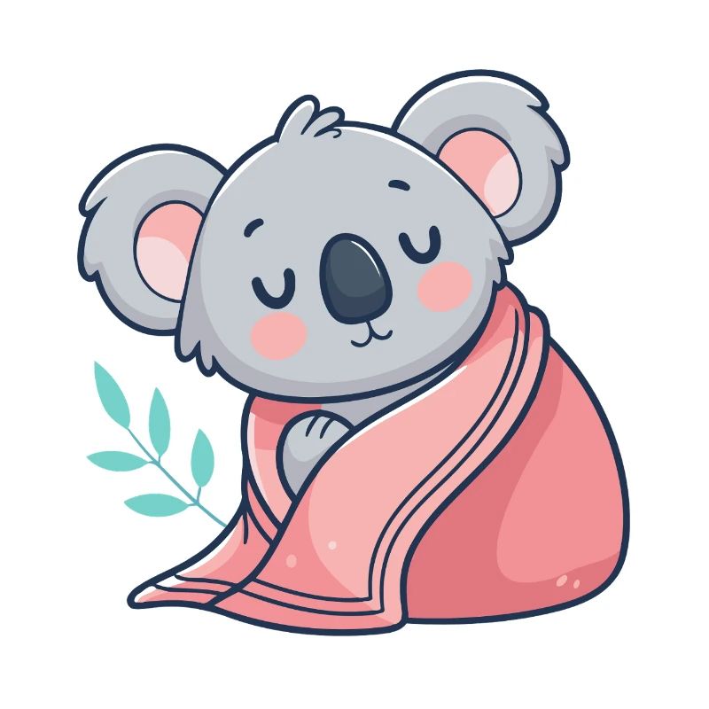 Koala with pink plaid