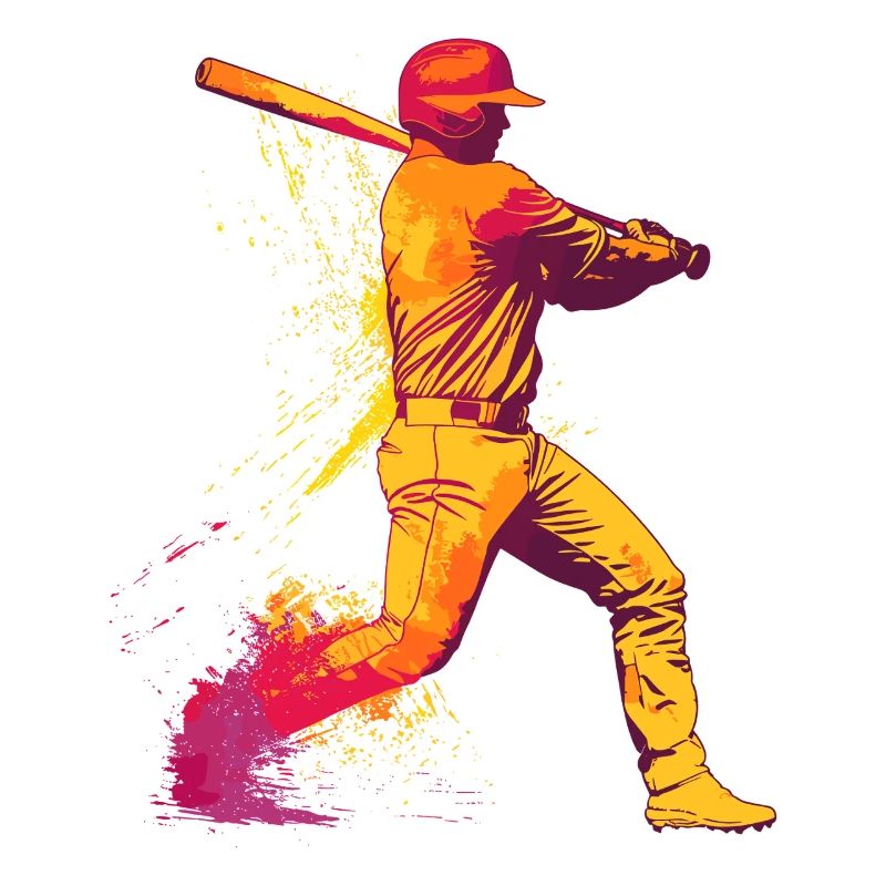 Héros de la batte de baseball Explosion de couleurs