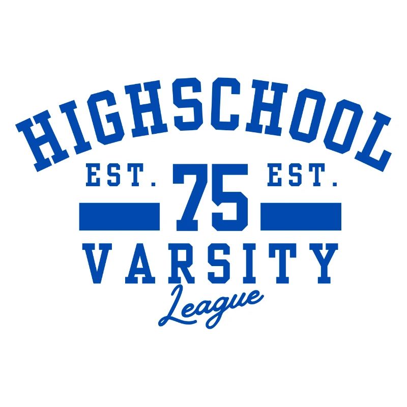 Highschool Varsity Emblem Blau 75