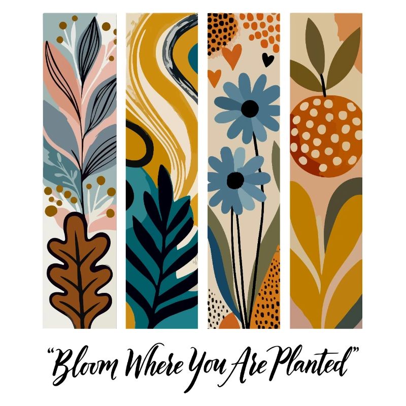 Blühende Botanische Panel-Collage