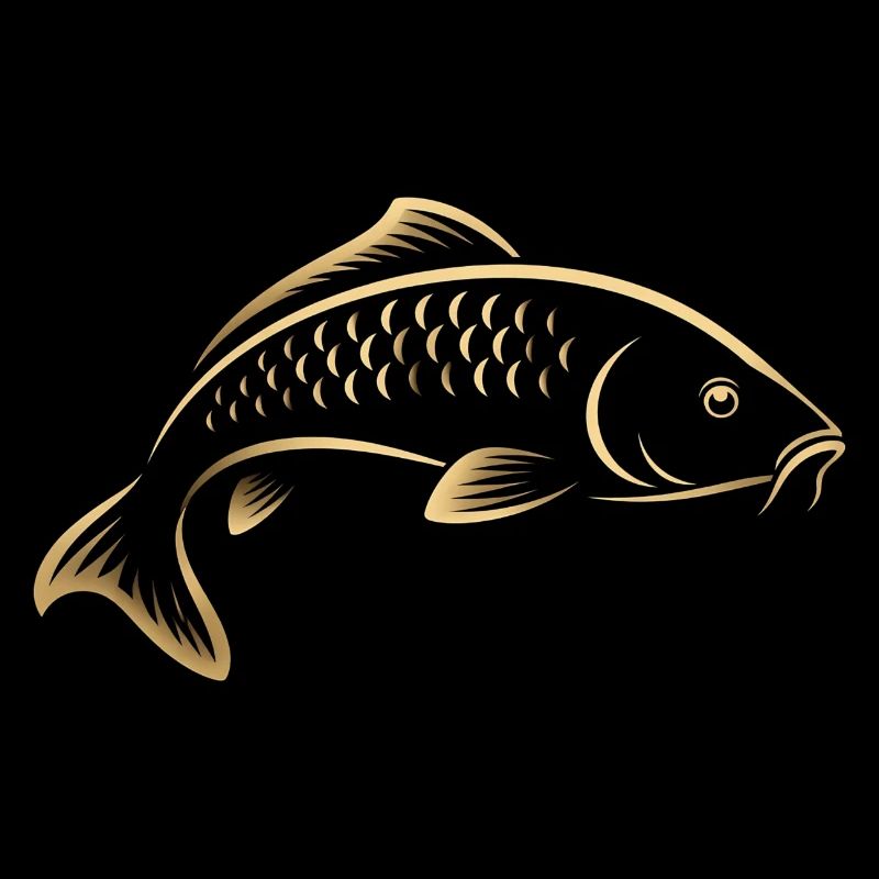 Graphisme minimaliste de pêche Carp Fish