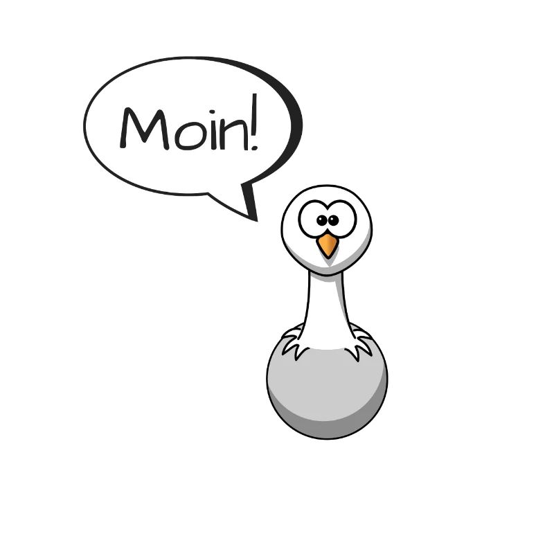 Moin! Mouette avec bulle de dialogue Idée de cadeau drôle