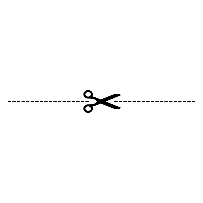 Ciseaux avec ligne de coupe