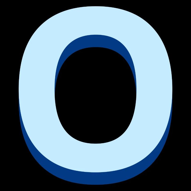 Pop and modern blue letter o