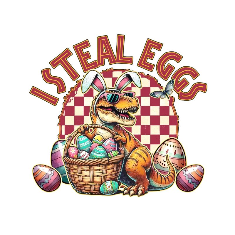 I Steal Eggs T Rex Easter